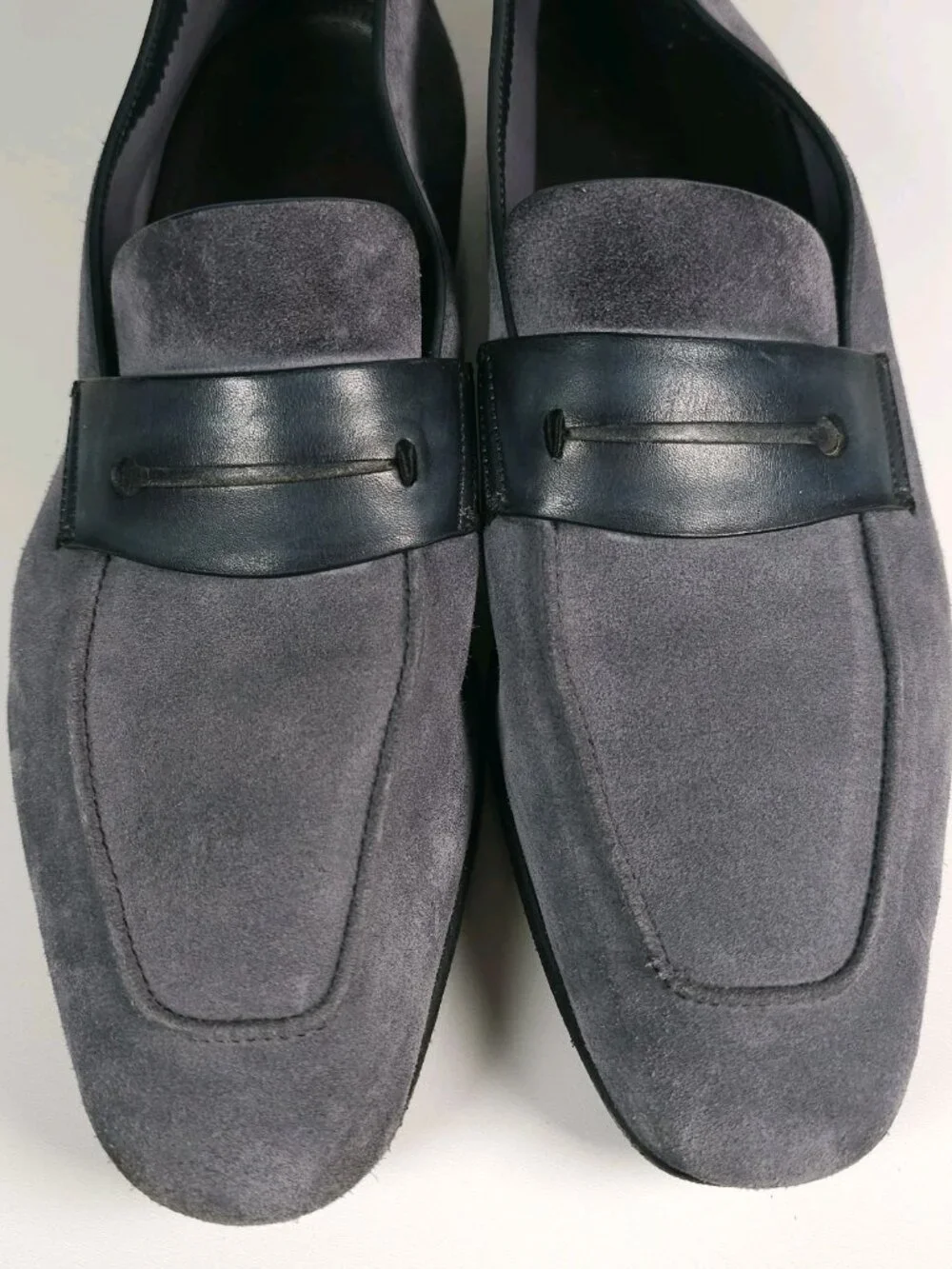 ERMENEGILDO ZEGNA Asola Loafers Blue Suede Soft Leather Size US 8
